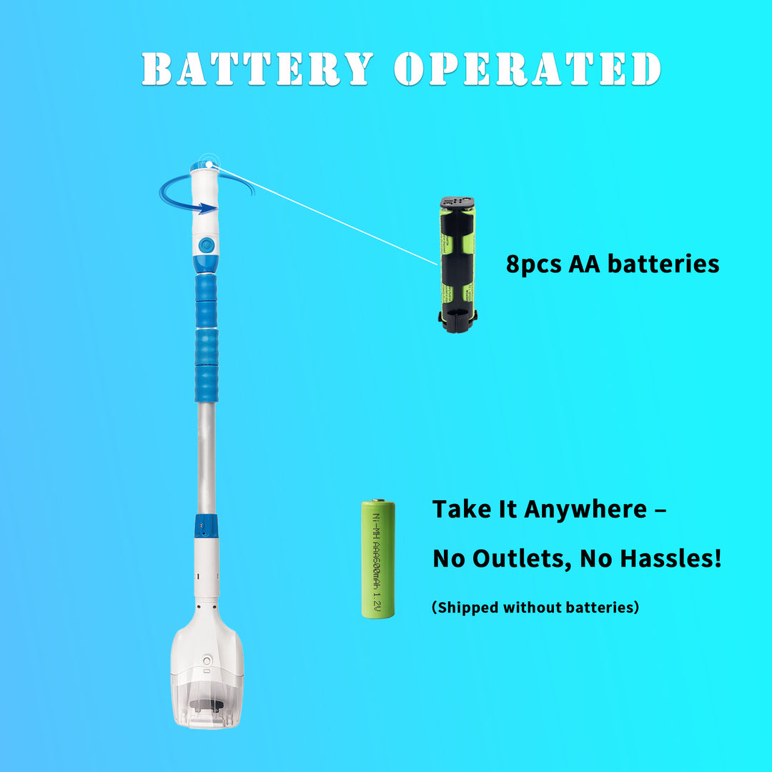 Handheld Spa Vacuum, 4 AA Battery Powered, Gentle Suction, 0.65L Filter, 60-Min Runtime, Ideal for Hot Tubs & Spas, Max Water Depth 3m, Affordable Cleaning Solution