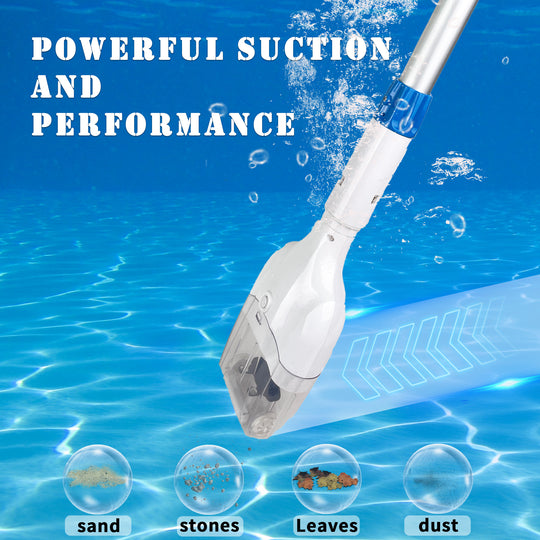 Handheld Spa Vacuum, 4 AA Battery Powered, Gentle Suction, 0.65L Filter, 60-Min Runtime, Ideal for Hot Tubs & Spas, Max Water Depth 3m, Affordable Cleaning Solution