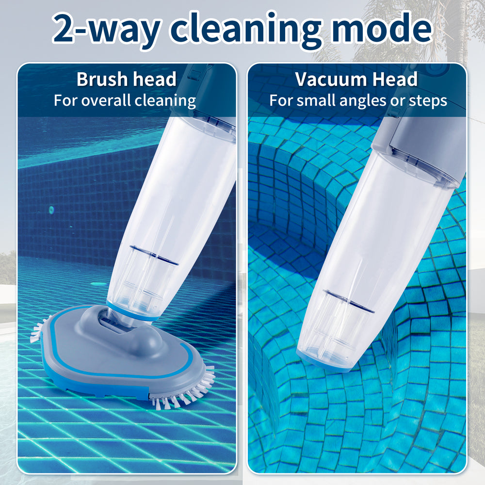 Cordless Handheld Pool Vacuum, Dual Filters, Large Capacity for Above Ground Pools & Spas