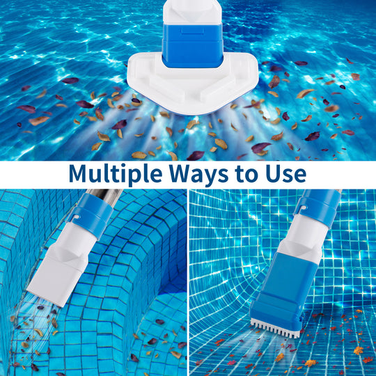 Handheld Pool/Spa Vacuum with Replaceable Brush Head, Telescopic Poles, Cordless & Rechargeable, Ideal for Hot Tubs and Above-Ground Pools