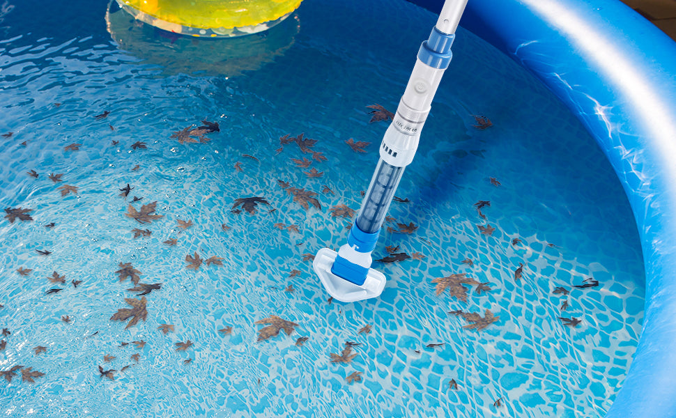 Handheld Pool/Spa Vacuum with Replaceable Brush Head, Telescopic Poles, Cordless & Rechargeable, Ideal for Hot Tubs and Above-Ground Pools