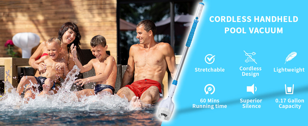 Handheld Spa Vacuum, 4 AA Battery Powered, Gentle Suction, 0.65L Filter, 60-Min Runtime, Ideal for Hot Tubs & Spas, Max Water Depth 3m, Affordable Cleaning Solution