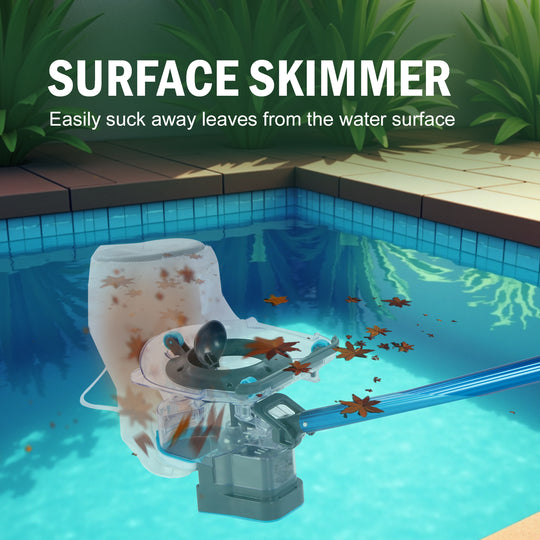 Leaf Eater Plus, Heavy-Duty Cordless Pool Vacuum, Ultra Strong Suction, 3 in 1 Cleaning Solution – Deep, Shallow & Surface Skimmer, Perfect for All Pool Types (Pole Not Included)