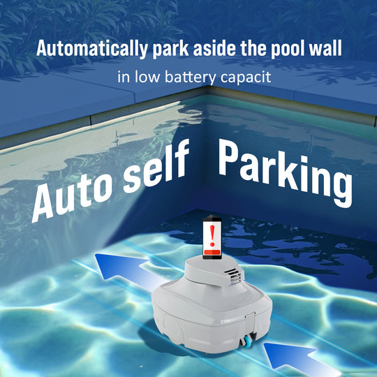 Poolcent Cordless Pool Vacuum Robot – Easy-to-Use & Lightweight, Ideal for All Pool Types, Compact Design with Self-Parking & Strong Suction