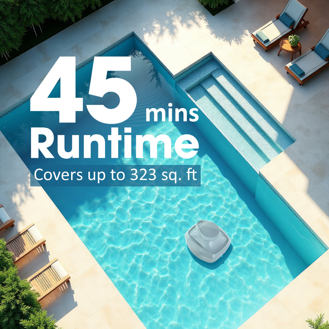 Poolcent Cordless Pool Vacuum Robot – Easy-to-Use & Lightweight, Ideal for All Pool Types, Compact Design with Self-Parking & Strong Suction